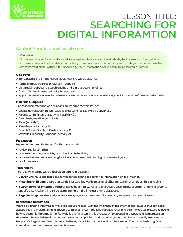 Searching for Digital Information